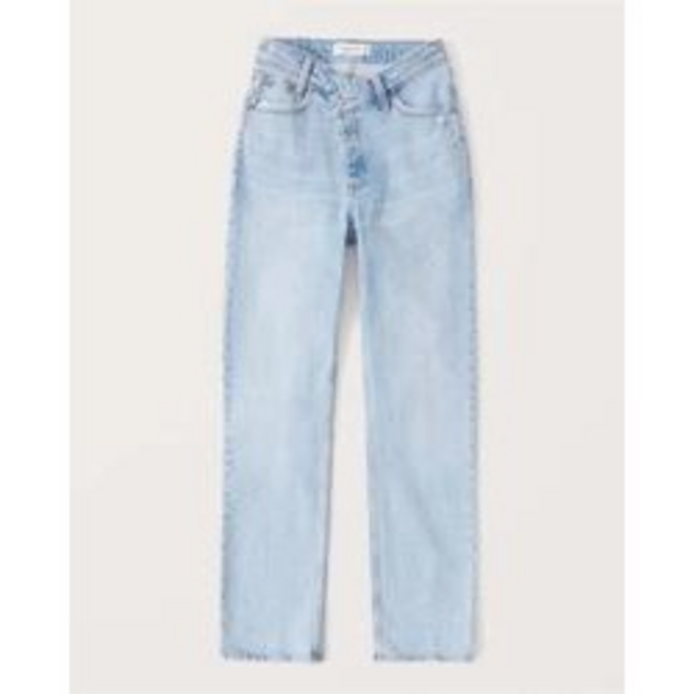 Abercrombie High Rise Dad Jeans in Blue